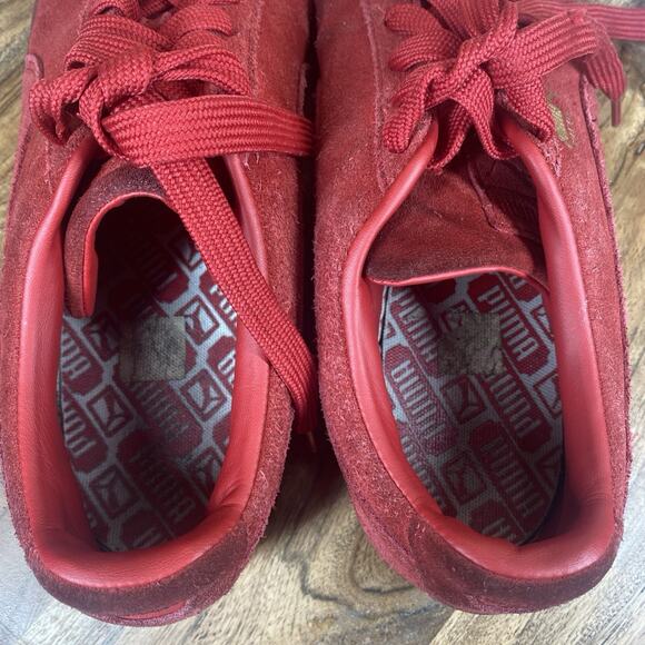 Puma Suede Classic Mono Iced Triple Red Mens Size 11.5 Athletic Shoes 381468-01 - Picture 7 of 10